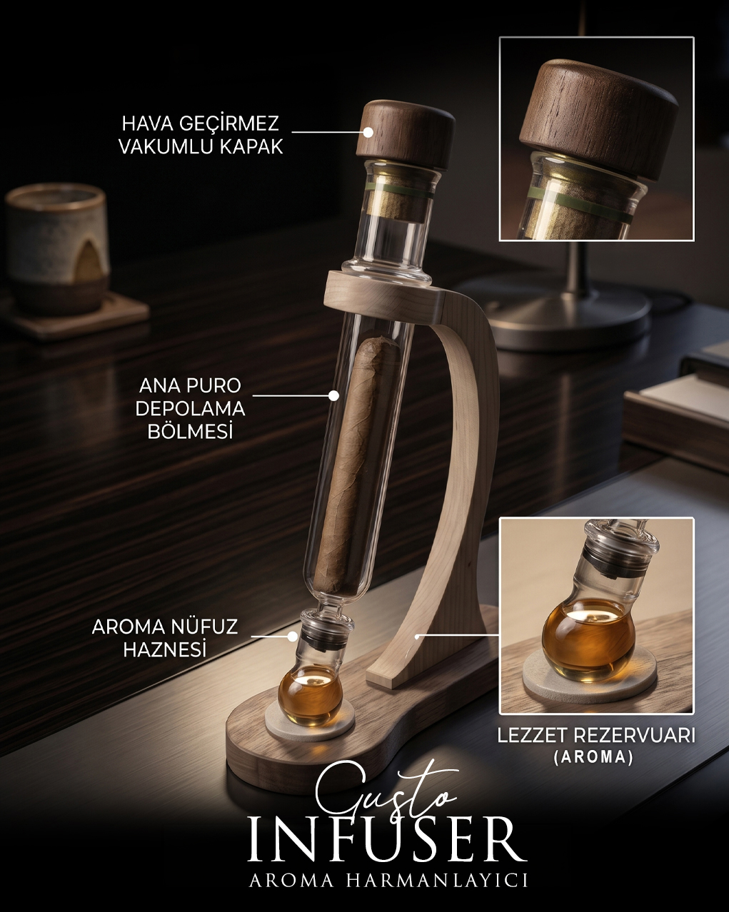 Cigar Aroma Infuser – Puro Aroma İnfuseri - Görsel 3